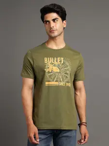 Royal Enfield Men Typography Printed Applique T-shirt