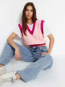 Trendyol Women Cable Knit Crop Pullover