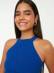 Trendyol Women Striped Round Neck Acrylic Top