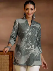 Libas Floral Printed Linen Kurti