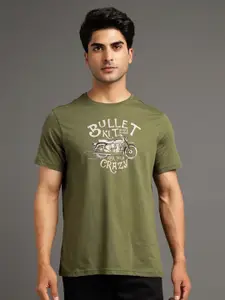 Royal Enfield Men Varsity Printed Raw Edge T-shirt