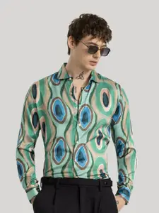 Snitch Men Smart Slim Fit Opaque Printed Casual Shirt