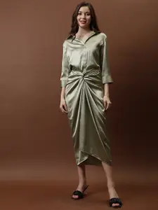 Athena Front Knotting Wrap Midi Skirt