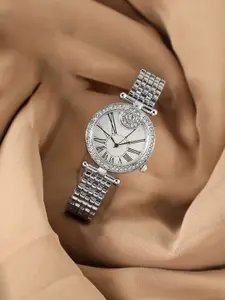 HAUTE SAUCE by  Campus Sutra HAUTE SAUCE by Campus Sutra Women Embellished Dial & Stainless Steel Bracelet Style Straps Analogue Watch