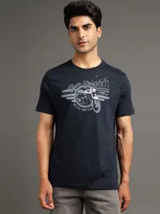 Royal Enfield Men Printed Raw Edge T-shirt