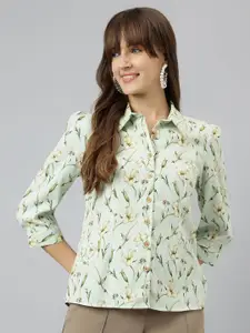 Latin Quarters Women Spread Collar Floral Printed Casual Shirt