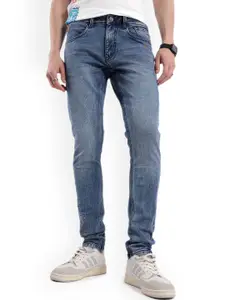 WROGN Men Comfort Tapered Fit Low Distress Light Fade Jeans