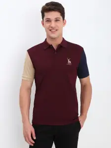 Allen Solly Men Colourblocked Polo Collar Applique T-shirt