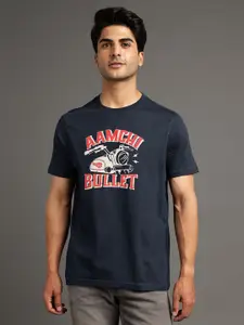 Royal Enfield Men Printed Raw Edge T-shirt