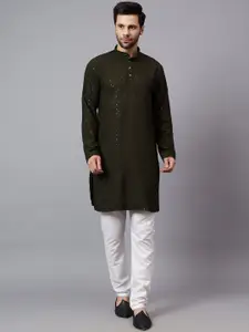 Yugnik Men Embroidered Regular Kurta with Pyjamas