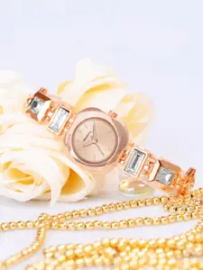 DressBerry Women Patterned Dial & Bracelet Style Straps Analogue and Digital Watch HOBDB-310-RG