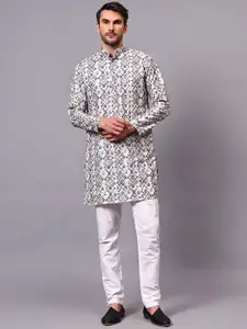 Yugnik Men Floral Regular Kurta with Pyjamas