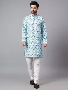 Yugnik Men Regular Thread Work Kurta with Pyjamas