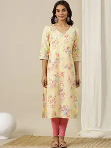 AURELIA Women Floral Printed Sequinned Kurta