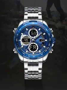 Naviforce Men Dial & Stainless Steel Bracelet Style Straps Analogue and Digital Multi Function Watch
