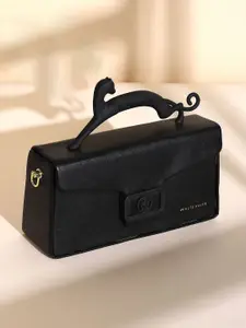 HAUTE SAUCE by  Campus Sutra HAUTE SAUCE by Campus Sutra Leather Structured Satchel with Cut Work