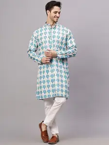 Yugnik Men Floral Regular Kurta with Pyjamas