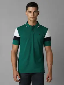 Louis Philippe Sport Men Polo Collar Applique Slim Fit T-shirt