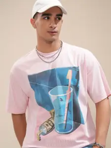 HIGHLANDER Men Printed Extended Sleeves Raw Edge T-shirt