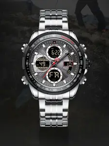 Naviforce Men Dial & Stainless Steel Bracelet Style Straps Analogue Multi Function Watch NF9197S SBGY