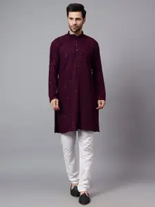 Yugnik Men Embroidered Regular Kurta with Pyjamas
