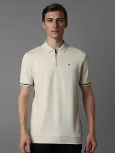 Louis Philippe Sport Men Polo Collar Applique Slim Fit T-shirt