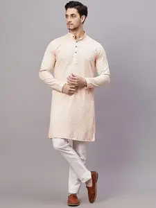 Yugnik Men Embroidered Regular Chikankari Kurta with Pyjamas