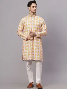 Yugnik Men Floral Regular Kurta with Pyjamas