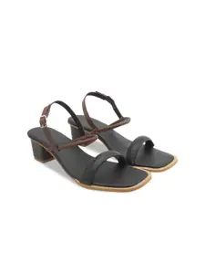 ALL TABS OPEN PU Block Sandals