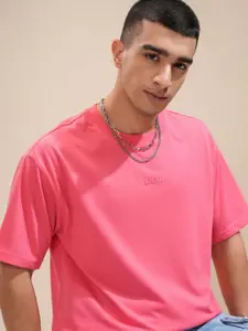 HIGHLANDER Men Round Neck Brand Logo Relaxed Fit Basic Tshirt