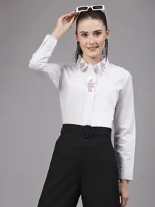 Style Quotient Women Embroidered Polycotton Formal shirt