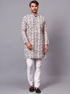 Yugnik Men Floral Regular Kurta with Pyjamas