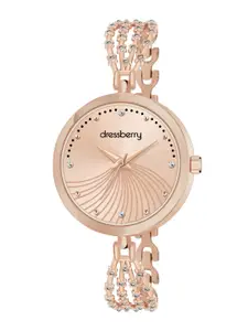 DressBerry Women Dial & Bracelet Style Straps Analogue Watch HOBDB-305-RG