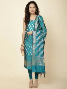 Meena Bazaar Art Silk Unstitched Dress Material