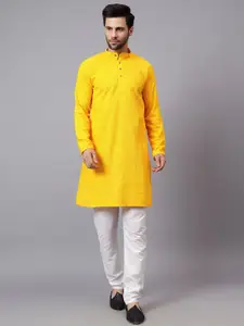 Yugnik Men Embroidered Regular Kurta with Pyjamas