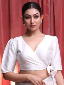 Indethnic V Neck Wrap Saree Blouse