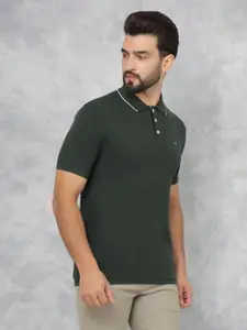 Crimsoune Club Men Polo Collar Applique Slim Fit T-shirt