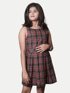 BAESD Checked Fit & Flare Dress