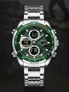 Naviforce Men Dial & Stainless Steel Bracelet Style Straps Analogue Multi Function Watch NF9197S SSGN