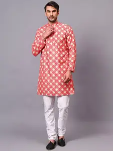 Yugnik Men Regular Thread Work Kurta with Pyjamas