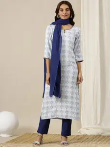 AURELIA Women Geometric Dyed Sequinned Kurta
