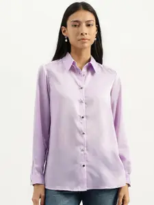 United Colors of Benetton Women Spread Collar Solid Casual Shirt