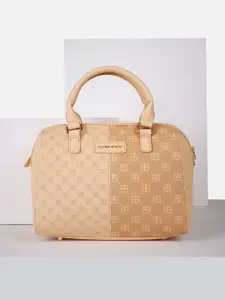 Allen Solly Woman Printed PU Oversized Bowling Satchel with Cut Work