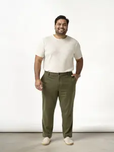 The Pant Project Military Green Slim-Fit Wrinkle-Free Power-Stretch Knitted Trousers