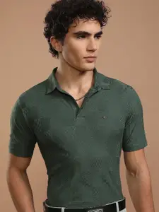 HIGHLANDER Men Printed Polo Collar T-shirt