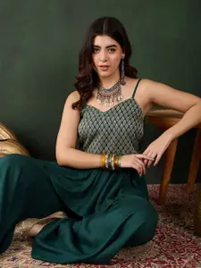 Sangria Brocade Top & Palazzos Co-Ords