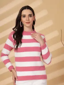 Clora Creation Women Striped Woollen Pullover