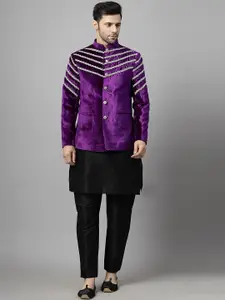 Utsav Fashion Men High Slit Kurta with Trousers