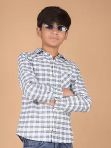 Crimsoune Club Boys Premium Slim Fit Tartan Checks Opaque Checked Casual Shirt