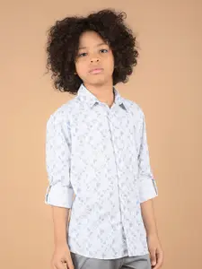 Crimsoune Club Boys Premium Slim Fit Floral Opaque Printed Casual Shirt